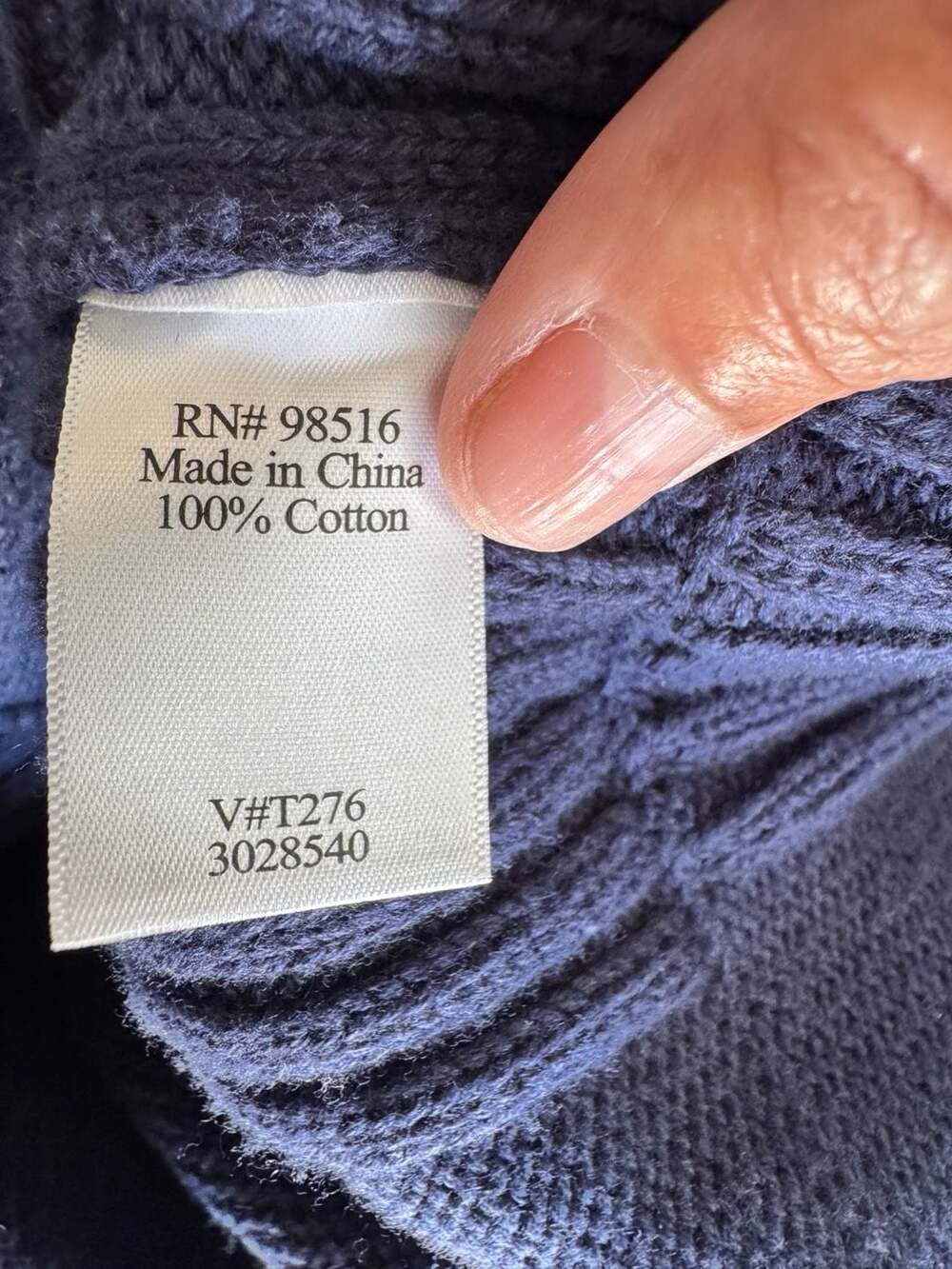 Coldwater Creek Blue Ribbed Knit Cardigan Sweater Size M - Picture 3 of 5
